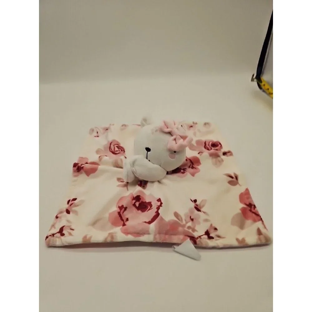 Gerber Modern Moments Lovey Security Blanket Bear‎ Pink Roses 12
